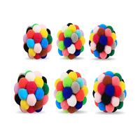 SCUDGOOD 6 bolas de juguete para masticar de gatos coloridos, juguete seguro para mejorar el estado de ánimo con sonido, mejora el estado de ánimo, regalo para gatitos y gatos