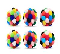 SCUDGOOD 6 bolas de juguete para masticar de gatos coloridos, juguete seguro para mejorar el estado de ánimo con sonido, mejora el estado de ánimo, regalo para gatitos y gatos