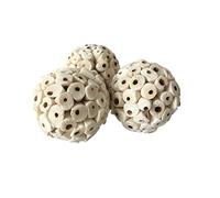 SCUDGOOD Paquete de 3 juguetes para masticar pájaros, bola de sola, juguete natural para cacatúa, africano, para gerbo gris, juguetes de búsqueda de pájaros pequeños, juguetes para conures, loros