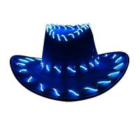 SCUDGOOD Sombrero de plana LED sombrero de vaquera con luz occidental sombrero de mago sombrero de adulto unisex disfraz sombrero de club nocturno sombrero LED occidental sombrero de vaquero con