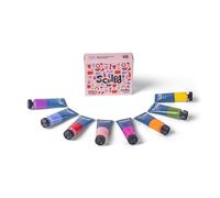 Sculpd Set de pinturas acrílicas, 8 tubos de 22 ml de pintura acrílica de alta calidad, colores intensos y vibrantes, para pintar sobre arcilla, lienzo, cerámica, tela, madera y mucho más, tonos