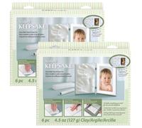 Sculpey Marco de memoria de recuerdo con huella de mano y marco, juego doble, color blanco