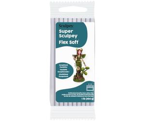 Sculpey Super Sculpey Flex® Soft Arcilla Gris 454 g | Flexible tras el horneado, Irrompible y resistente, Detalles finos precisos, Pintable y lijable, Para mayores de 14 años