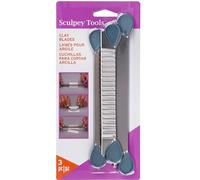 Sculpey Tools: Clay Blades Set of 3 Super Slicer con asas, Arcilla, plata, 1, 3