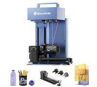 SCULPFUN G9 Máquina de grabado láser infrarrojo y diodo azul con mandril giratorio láser RA Pro Max, máquina de marcado láser de alta precisión para metal plástico joyería cuero, grabado rápido