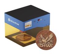 SCULPFUN iCube BT 5W Máquina de Grabado Láser, Mini Grabador Láser 5W con Filtro de Humo y Alarma de Temperatura, 10000 mm/min, Enfoque Láser de 0.06 mm, Cortador Láser para Madera, Cuero, Acrílico