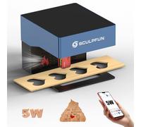 SCULPFUN iCube Pro 5W máquina de grabado láser con filtro de humo velocidad de grabado 10000 mm/min, protección ocular portátil, cortador láser APP y PC radio control