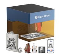 SCULPFUN iCube Pro BT Máquina de grabado láser 5 W, con filtro de humo y alarma de temperatura, para grabar y cortar madera, portátil, control mediante aplicación editable
