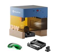 SCULPFUN iCube Pro de 5W Grabador láser con minitambor rotatorio RA, velocidad de grabado de 10 000 mm/min, gafas de seguridad portátiles, aplicación de corte láser y control remoto para PC