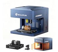 SCULPFUN iCube Ultra 12 W Máquina de grabado láser con rodillo giratorio RA Mini, cortadora y grabadora láser portátil con filtro de humo, dispositivo de grabado DIY para principiantes