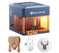 SCULPFUN iCube Ultra de 12W Grabadora láser portátil de escritorio totalmente cerrada, área de trabajo de 150 x 150 mm con filtro de humo