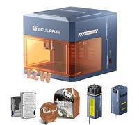 SCULPFUN iCube Ultra Dual Grabadora láser de escritorio láser de 12 W + láser infrarrojo de 1,2 W, máquina de grabado láser totalmente cerrada, área de trabajo de 150 x 135 mm con filtro de humo