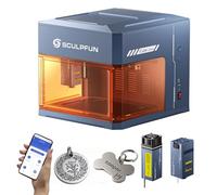 SCULPFUN iCube Ultra Dual Máquina de Grabado Láser, Láser 12W Diodo + 1.2W Infrarrojo, Grabador Láser Portátil, APP SCULPFUN, Cortadora Láser Cerrada con Filtro de Humo, Área de Trabajo 150x150mm