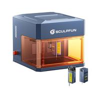 SCULPFUN iCube Ultra Grabador láser Módulos duales, láser diodo de 12 W + láser infrarrojo de 1,2 W, máquina de grabado con filtro de humo, cortador láser portátil alta precisión para madera metal