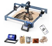 SCULPFUN Máquina de grabado láser S9 con rodillo giratorio láser y pantalla táctil TS1, grabado offline, 90 W efecto grabado corte para madera, máquina de grabado láser DIY, enfoque preciso, 410 x 420
