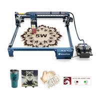 SCULPFUN S30 - Máquina de grabado láser de 60 W con soporte automático de aire, 5 W de potencia láser para la fabricación de puzzles de madera 3D DIY madera cuero, precisión de grabado de 0,005 mm