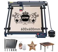 SCULPFUN S30 Ultra 33W Laser Gravurmaschine mit Laser Große 600 x 600 mm Wabenplatte Großem Automatischem Lufttassist Gravurbereich Gravurschalter Notausschalter 42-Schritt-Motorbrille