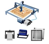 SCULPFUN S9 Laser Graviermaschine mit air assist, honeycomb wabtischtisch, Laser rotary roller, Laserschneider 90W Effekt, Lasergravierer für Holz metall, Augenschutz, 0,08mm Laser Fixfokus, 410x420mm