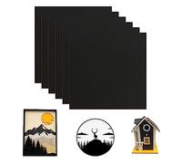 sculpfunDIY 6 hojas negras de MDF, 30 cm x 30 cm, madera sin tratar, tablero de fibra de densidad media de 3 mm para grabado láser y corte CNC