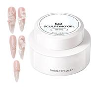 Sculpting Gel Für Fingernägel, Aufbaugel Weiß 5 Milliliter, UV LED Hartgel Ohne Wischen, NagelverlängerungGel Für Nagelmodellage Maniküre, LanganhaltendesGel Für Zuhause Nagelstudio Hochzei