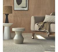 Sculptural - Mesa auxiliar de cerámica beige H 35 x B 30 x T 30 cm