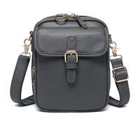 Sculpture Crossbody Leather Bag, Crossbody Leather Bag, Anti Theft Shoulder Built In Wallet with Card Slots (Gray)