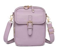 Sculpture Crossbody Leather Bag, Crossbody Leather Bag, Anti Theft Shoulder Built In Wallet with Card Slots (Purple)