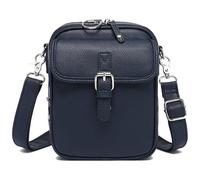 Sculpture Crossbody Leather Bag, Crossbody Leather Bag, Anti Theft Shoulder Built In Wallet with Card Slots (Navy Blue)
