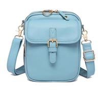 Sculpture Crossbody Leather Bag, Crossbody Leather Bag, Anti Theft Shoulder Built In Wallet with Card Slots (Blue)