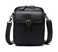 Sculpture Crossbody Leather Bag, Crossbody Leather Bag, Anti Theft Shoulder Built In Wallet with Card Slots (Black)