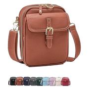 Sculpture Crossbody Leather Bag, Crossbody Leather Bag, Women's Vintage Faux Leather Built-in Wallet Anti-Theft Ba-g (light brown)