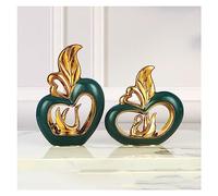 Sculpture Deco Flame, Living Room Deco Abstract Art Statue, Decoration for Bedroom, Window Sill Living Room Apartment Office Wine Cabinet, Ceramics,C Green