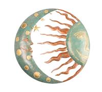 Scultura Sun Moon - Metallo Sole Luna, Arte Parete Metallo Sole Luna