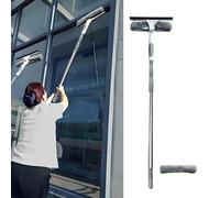 Scumlovy Herramienta Profesional para Limpiar Ventanas, Kit de Lavado con rasqueta sin Marcas y Cabezal Giratorio, pértiga Extensible para Limpieza de Cristales en Exteriores (1-1,95 m/3,3-6,4 pies +