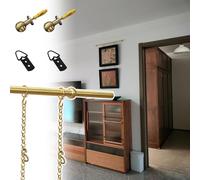 Scumlovy Sistema de riel para Colgar Cuadros con Varilla de latón, Cadenas y Ganchos Dorados, Kit para Colgar Marcos de Fotos, riel Vintage para Colgar Cuadros, Sistema para Colgar Obras de Arte y se