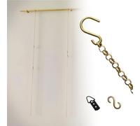 Scumlovy Sistema para Colgar Cuadros con riel, Alambre de latón para Marcos de Fotos, Cuerda de 1 m para Colgar Cuadros, Anilla en D y Gancho en S, Cadena Dorada Ajustable para Colgar señales de adve