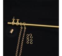 Scumlovy Sistema para Colgar Marcos de Fotos, riel de latón para galería, Kit para Colgar Arte, Barra de latón metálica para Colgar Marcos de Fotos en la Pared con Ganchos de Cadena, riel para Colgar