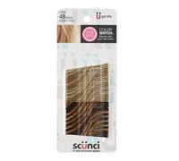 Scunci by Conair No-Slip Grip bobby pins - bobby pins brown hair - hair accessories for women - Color Match Blonde & Brunette - 48 Count