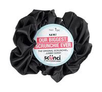 Scunci by Conair The Original Scrunchie hair accessories - hair accessories for women - Jumbo Size in Washable Black Nylon Silk- 1 Count