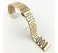 SCWZZWSY 17 18 19 21 22 20 mm 22 mm Correa de acero inoxidable Hombres Mujeres Metal de metal sólido Release rápido Butterfly Hebla Braceleta de cinturón de cinturón