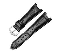 SCWZZWSY Banda de reloj de cuero genuino para Patek Philippe 5711 5712g Nautilus Watchs Men and Women Special Notch Watch Strap 25 mm*12 mm