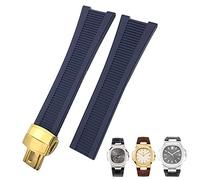 SCWZZWSY Bandas de relojes impermeables para relojes de silicona de goma de goma de 25 mm para Patek Philippe Nautilus Men Bracelet