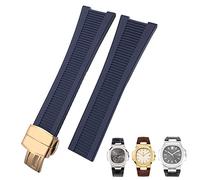 SCWZZWSY Bandas de relojes impermeables para relojes de silicona de goma de goma de 25 mm para Patek Philippe Nautilus Men Bracelet