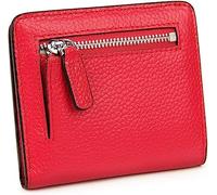 SCWZZWSY Carteras para Tarjetas Cartera de Mujer de Cuero Dividido a la Moda Mini Cartera de Cuero pequeña para Mujer con Bolsillo para Monedas (Color: Plata)
