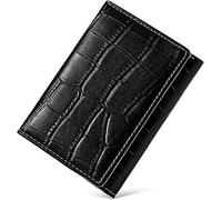 SCWZZWSY Carteras para Tarjetas Grano de Piedra Tríptico Cartera pequeña Estuche para Tarjetas de Dama Cartera de Cuero Suave para Dama Párrafo Corto (Color : Yellow)