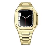 SCWZZWSY Correa de lujo de Metal + funda para Band Mod Kit 41mm 44 mm 45mm Kit de modificación juego de goma iWatch Series 7 6 SE 5 4 Correa