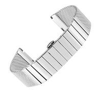 SCWZZWSY Correa de reloj, 18/20/22/24 mm Corcha de reloj de acero inoxidable Banda de malla pulida para hombres Pulsera de pulsera de mujeres (color: plata, tamaño: 24 mm)