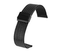 SCWZZWSY Correa de reloj, correa de malla de acero inoxidable de 18 mm / 20 mm / 22 mm / 24 mm con brazalete de correa de hebilla (color de banda: oro de rosa, ancho de banda: 22 mm)