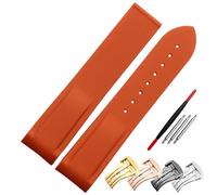 SCWZZWSY Correa de reloj de goma 20 mm de 22 mm de banda de reloj de silicona adecuada para la banda de relojes omega plegable plegable estiramiento de pulsera de extremo curvado cinturón