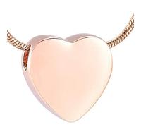 SCWZZWSY Joyas de cremación Urnhigh Polished Mini en Blanco Cabello Colgante de cremación Memorial Urna Pet Human A Little Ashes Remo Jewely Jewely Funnel-Rose Goldy_Only Colgante